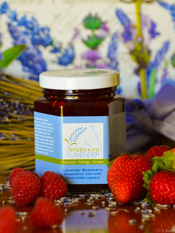 Lavender Raspberry Strawberry Jam with Chocolate Liqueur